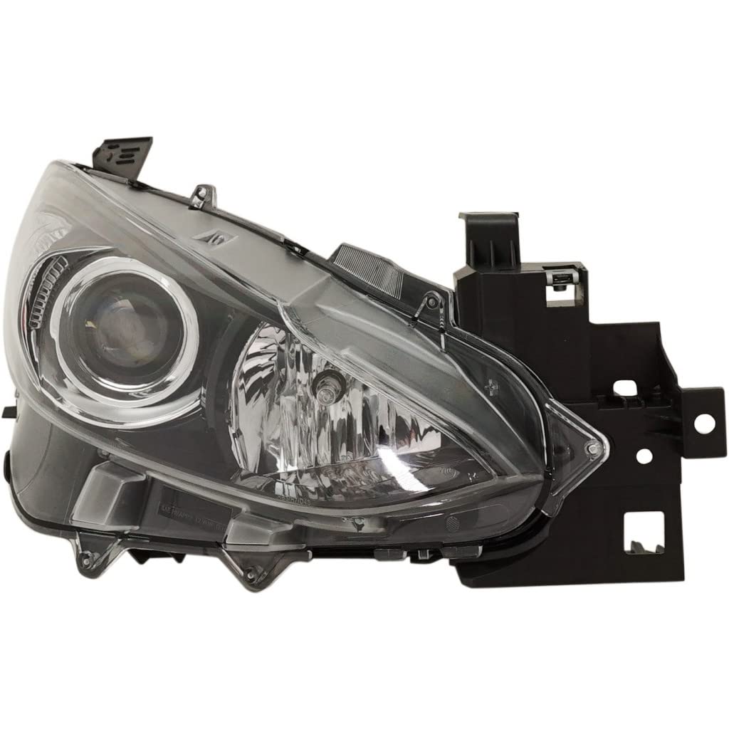 2014-2016 Mazda 3 & 3 Sport Passenger Side Headlight Assembly - CAPA Certified Replacement for MA2503144/MA2503144C (Part# 615343515946, BHN1510K0) - Perfect for Night Driving & Vehicle Restoration Projects