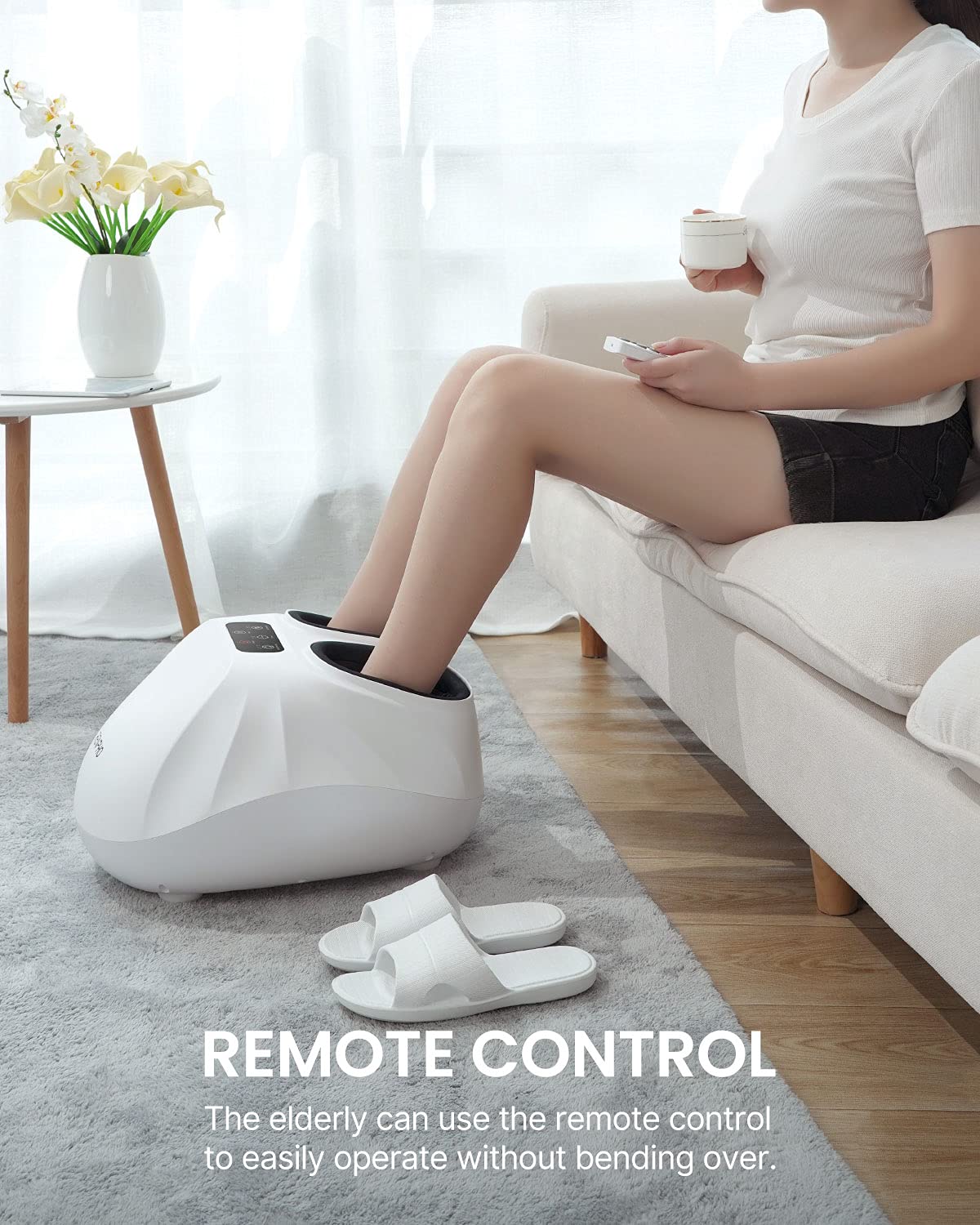RENPHO Shiatsu Foot Massager Machine for Neuropathy & Plantar Fasciitis Relief - Deep Kneading Foot Massager with Wireless Control, FSA/HSA Eligible - Perfect Gift for Men & Women (Fits Up to Size 14) - Ideal for Home Relaxation, Office Stress Relief & Post-Workout Recovery