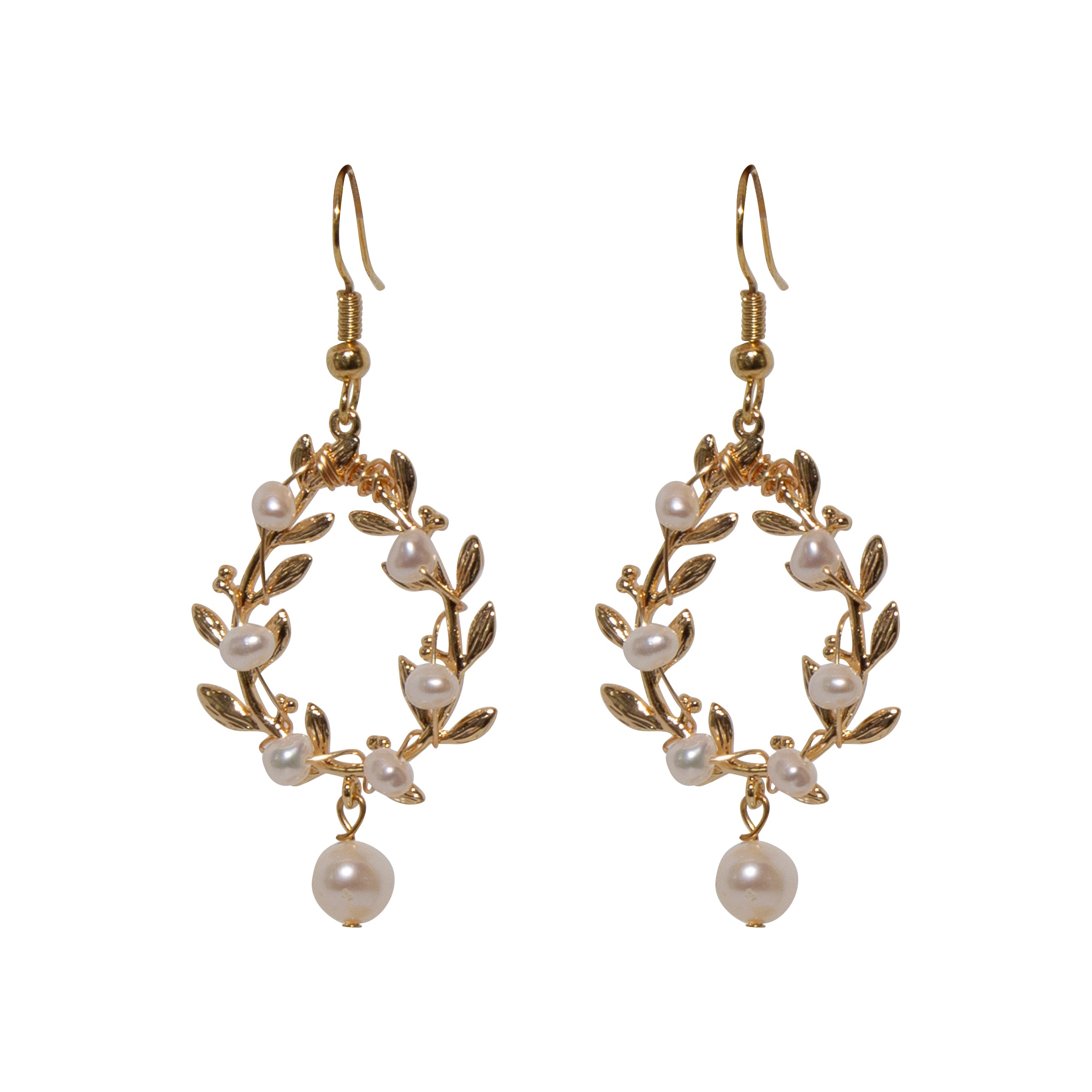 Imperial Wreath Drop Earrings - Elegant Floral Dangle Earrings for Women, Sterling Silver Vintage Jewelry for Weddings, Parties & Special Occasions