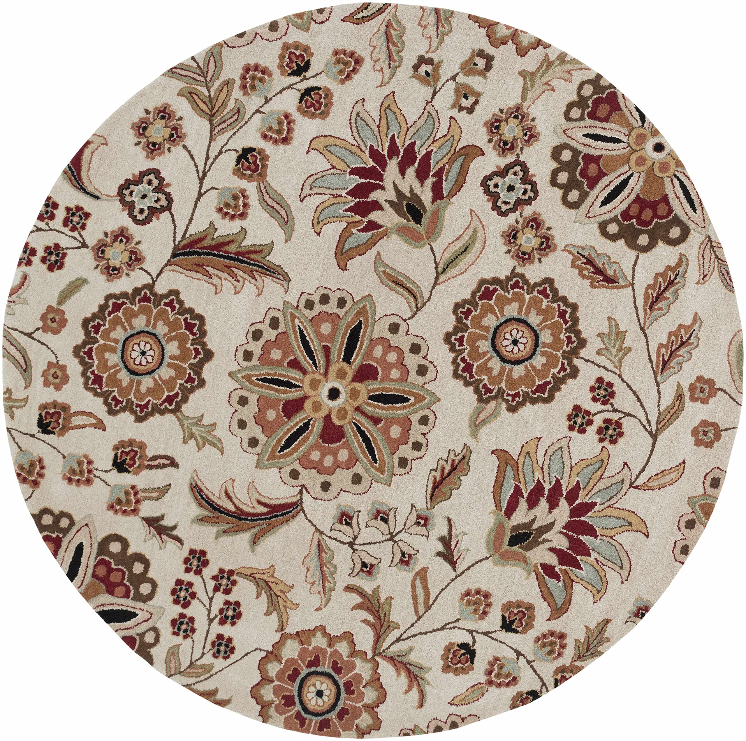 Premium Hauteloom Longford Wool Area Rug - 8' x 11' Transitional Design in Brown & Purple - Perfect for Living Room & Bedroom Decor - Soft & Durable Floor Covering for Cozy Home Atmosphere
