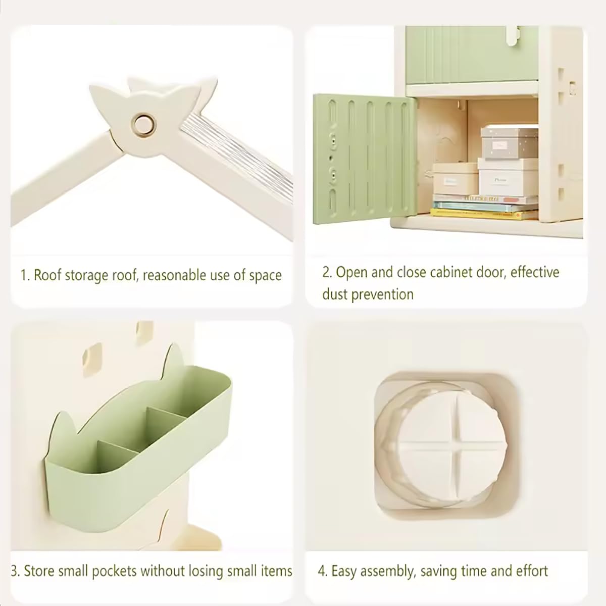 Kids Wardrobe with Hangers & Storage - Closet Organizer for Girls, Boys, Teens & Toddlers - Dress Up Storage & Armoire - Perfect for Bedroom, Playroom & Nursery Organization (Green)