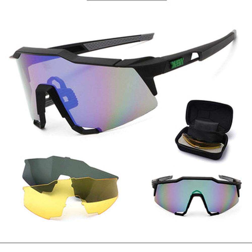 Polarized Cycling Sunglasses for Men & Women - UV Protection, Windproof Sports Glasses with 3 Interchangeable Lenses - Ideal for Biking, Running, Hiking & Outdoor Activities