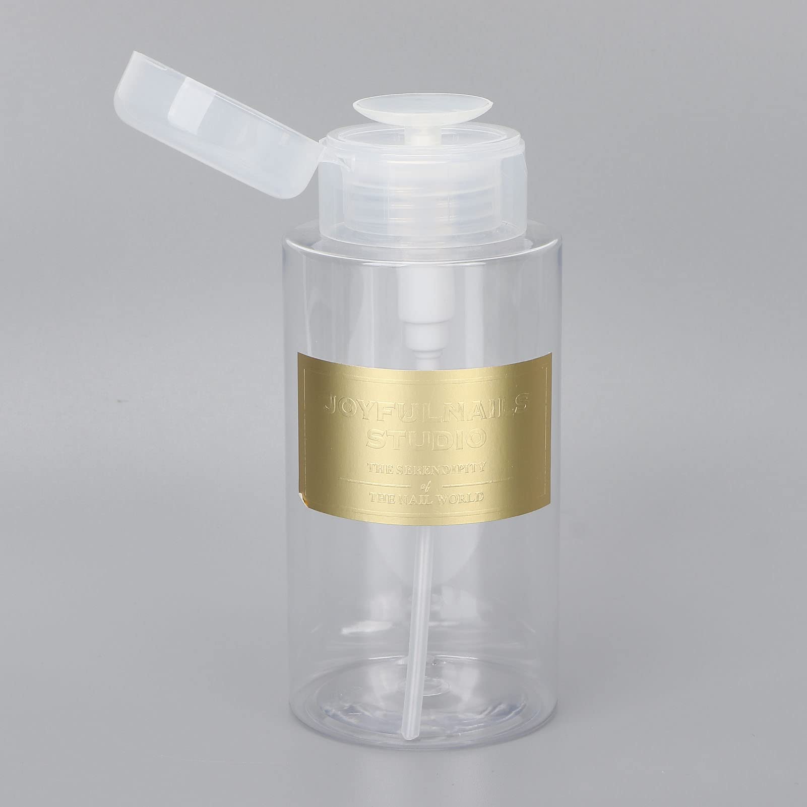 Ubersweet® Push Pump Dispenser Bottle - Leak-Proof Nail Polish Remover & Cosmetic Liquid Dispenser | Durable, Labor-Saving Design for Alcohol, Acetone & Beauty Products | Perfect for Salon, Home & Travel Use