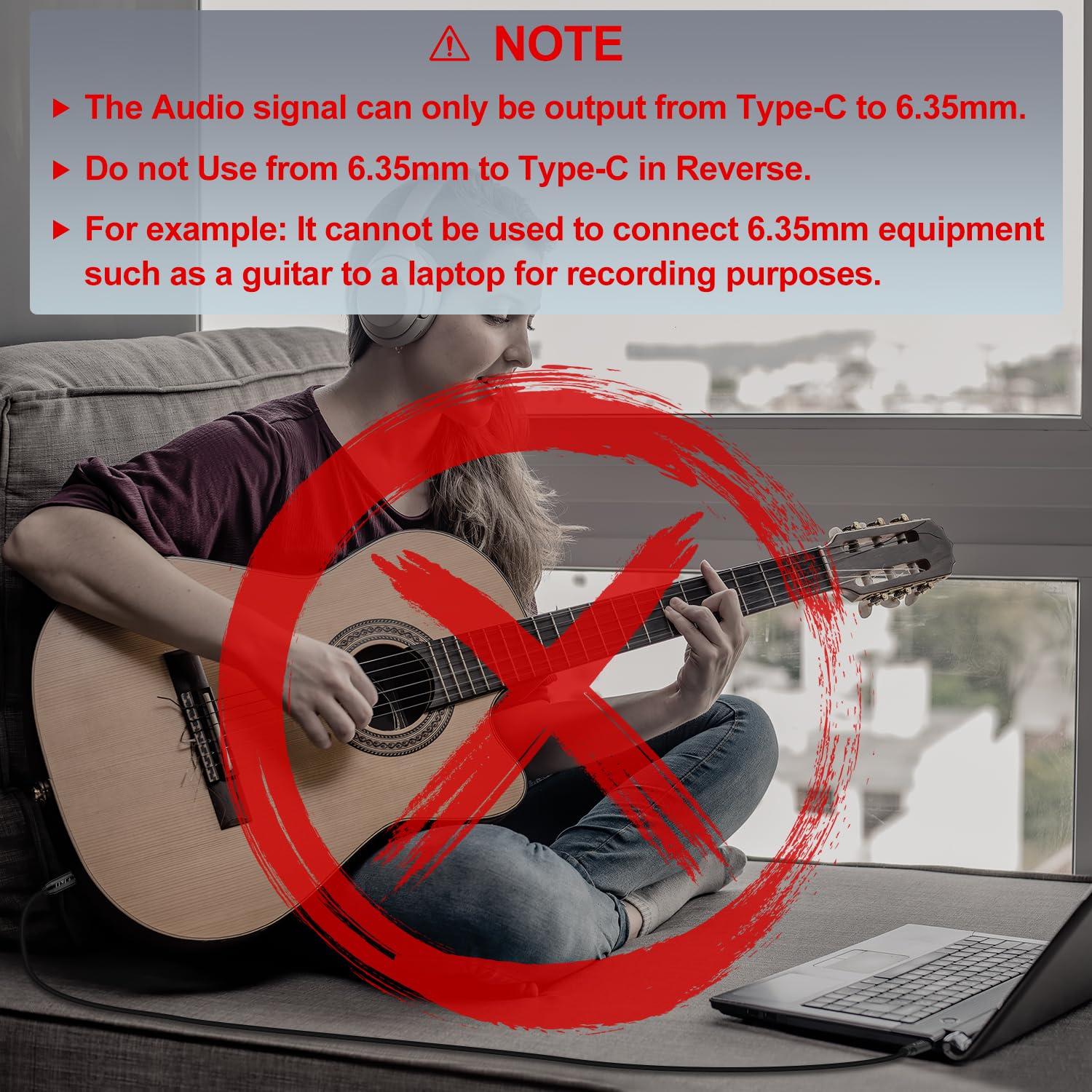 J&D USB C to 6.35mm (1/4 inch) TRS Male Audio Cable Adapter - 3.3ft Stereo Aux Jack Converter for iPhone 15/16, Galaxy S24/S23/S22 - Perfect for Guitar Amps, Studio Mixers & PA Speakers