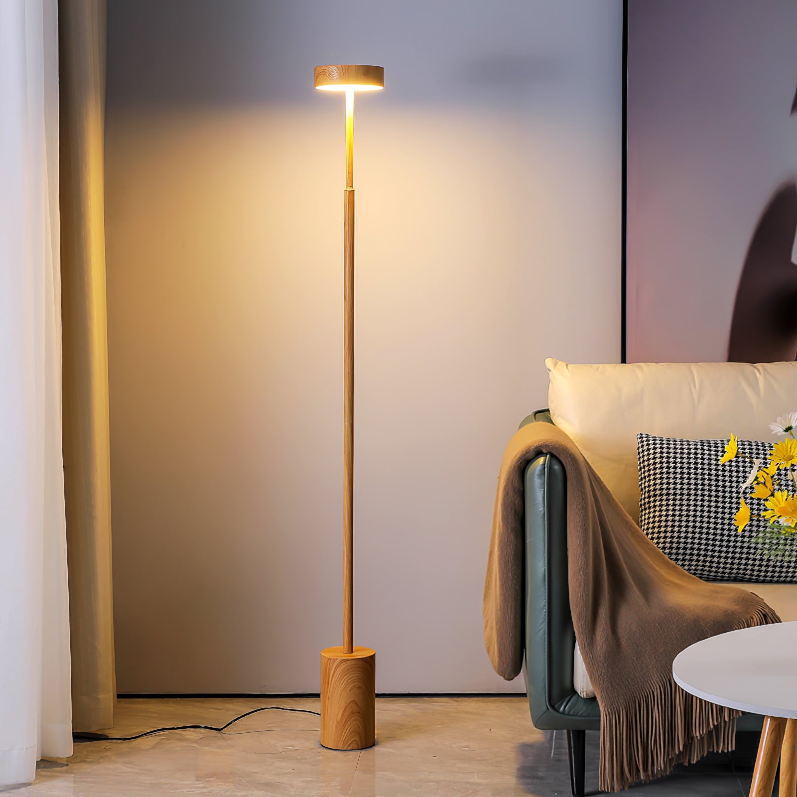 Naya Adjustable Rotating Floor Lamp with 3 Brightness Levels - Modern Standing Light for Living Room, Bedroom, or Office