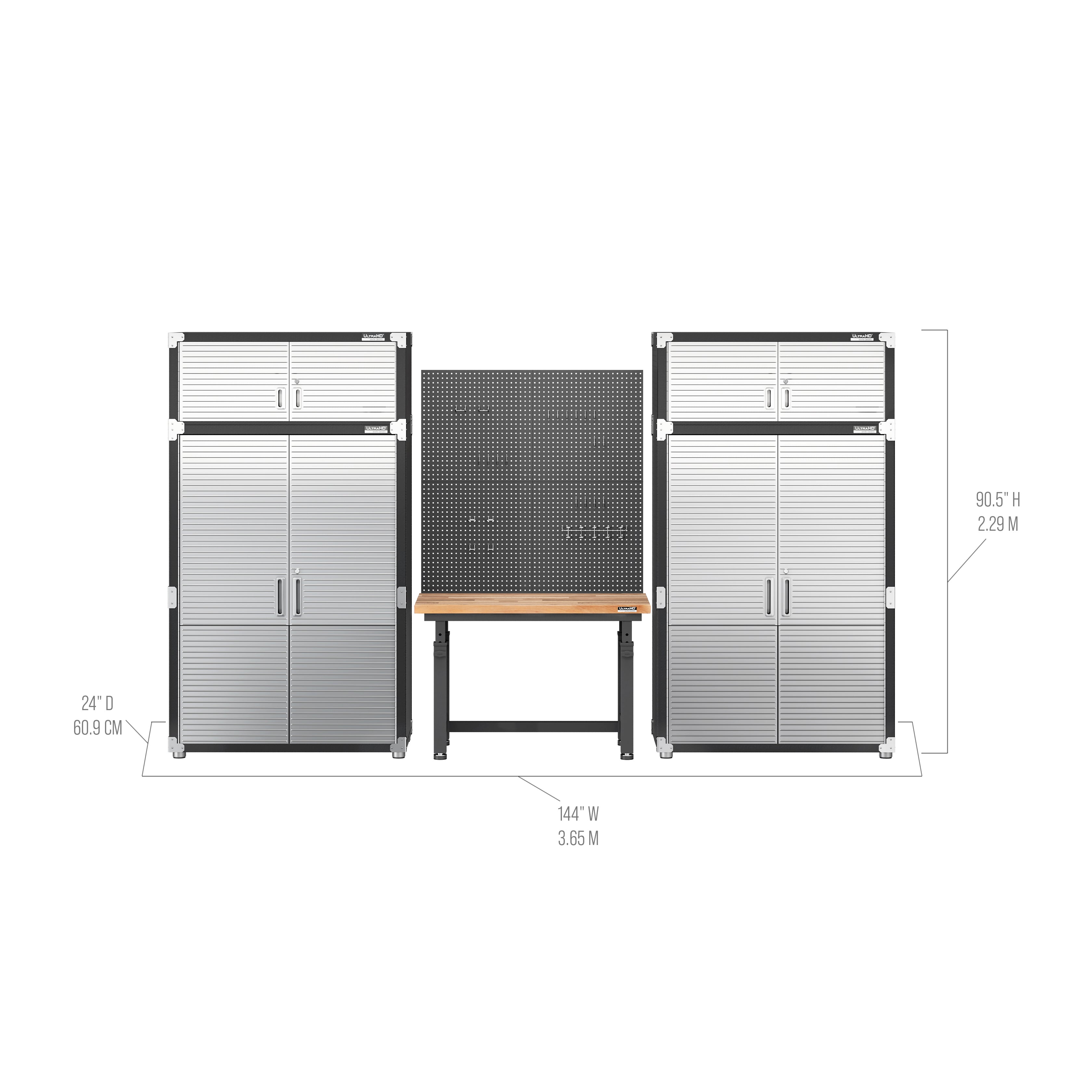 UltraHD® 7-Piece Storage Cabinet System - Premium Home & Office Organization Solution for Closet, Garage, and Living Room Storage Needs