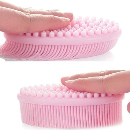 Exfoliating Silicone Body Scrubber Brush - Soft Skin Cleansing & Massage Tool for Adults & Babies - Gentle Bath Brush for Shower, Spa & Sensitive Skin Care (Multi-Color)