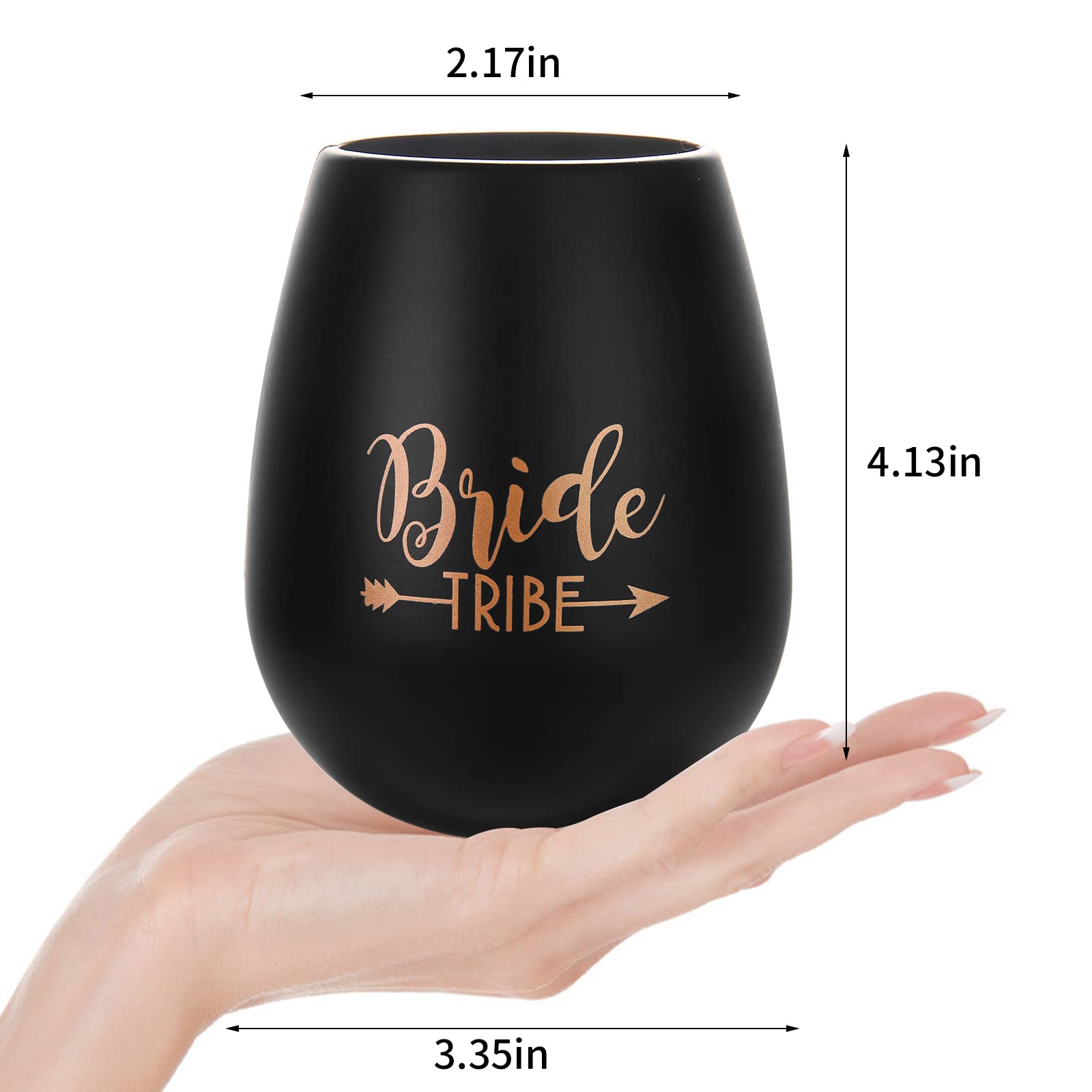 Bachelorette Party Wine Glasses - 10-Pack Silicone Cups for Bride Tribe & Bridesmaids, Wedding Party Favors & Bridal Shower Gifts (Black) - Perfect for Bachelorette Parties, Bridal Showers & Wedding Celebrations