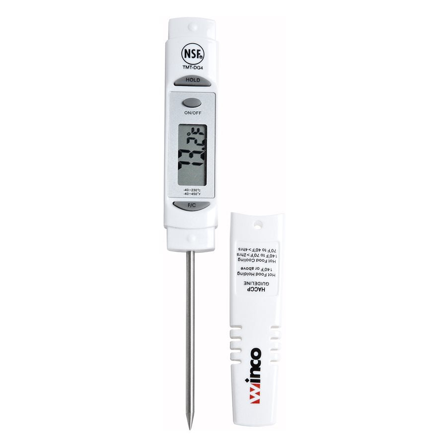 Winco Digital Pocket Thermometer with C° / F° Mode -40°F to 450°F (TMT DG4) - Perfect for Cooking, Grilling, Candy Making & Home Brewing