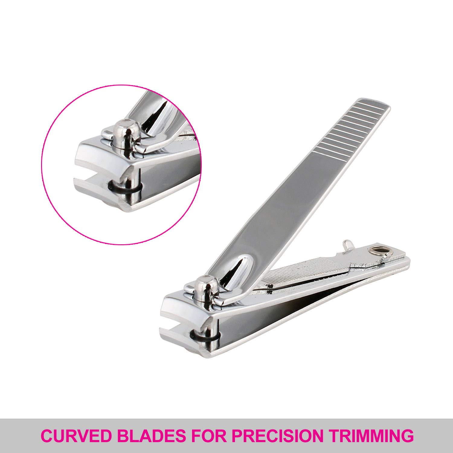 Premium Vega Small Nail Clipper - Stainless Steel Fingernail & Toenail Trimmer with Non-Slip Grip - Perfect for Travel, Home, and Salon Use