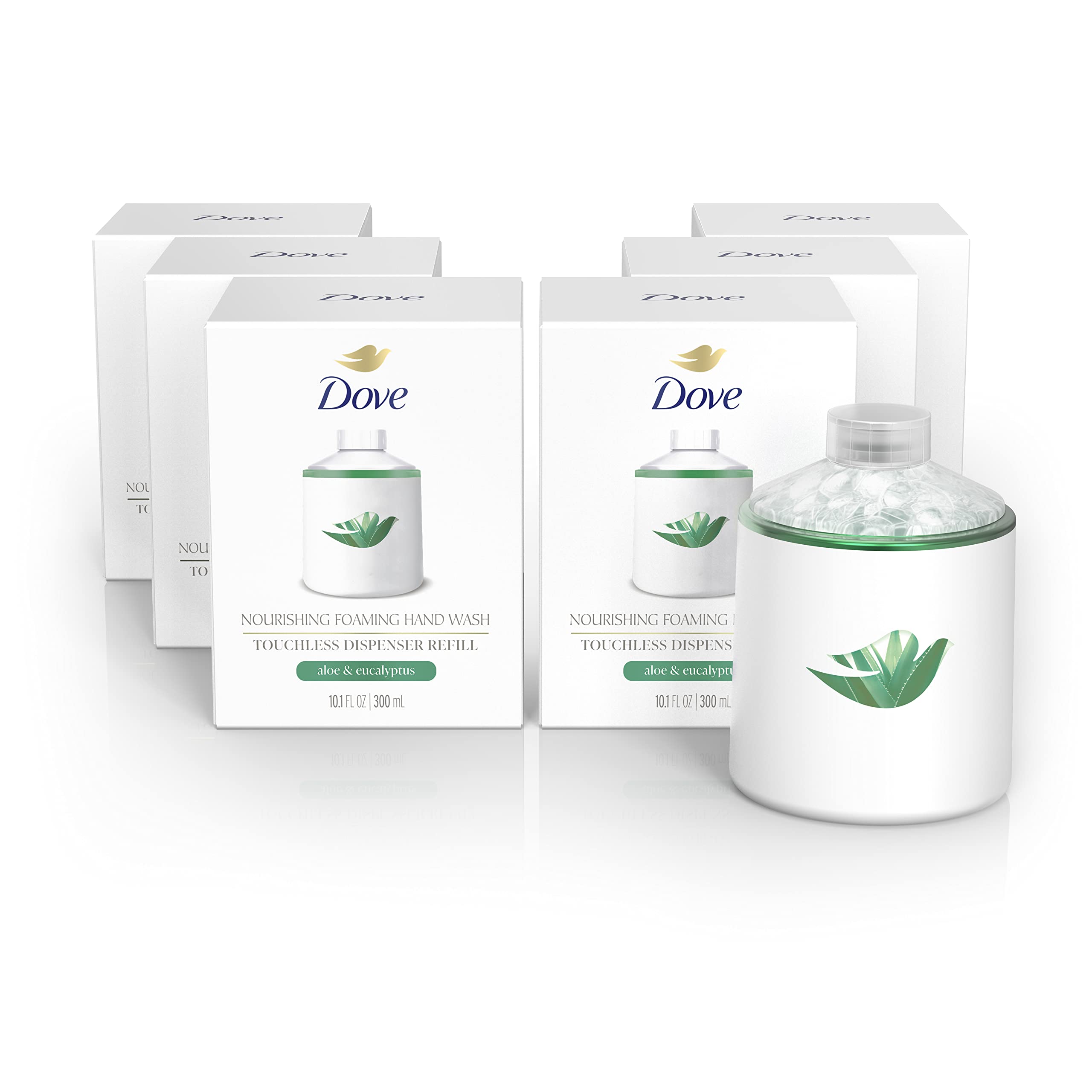 Dove Foaming Hand Wash Refill - Aloe & Eucalyptus (10.1oz, 6-Pack) for Bathroom & Kitchen