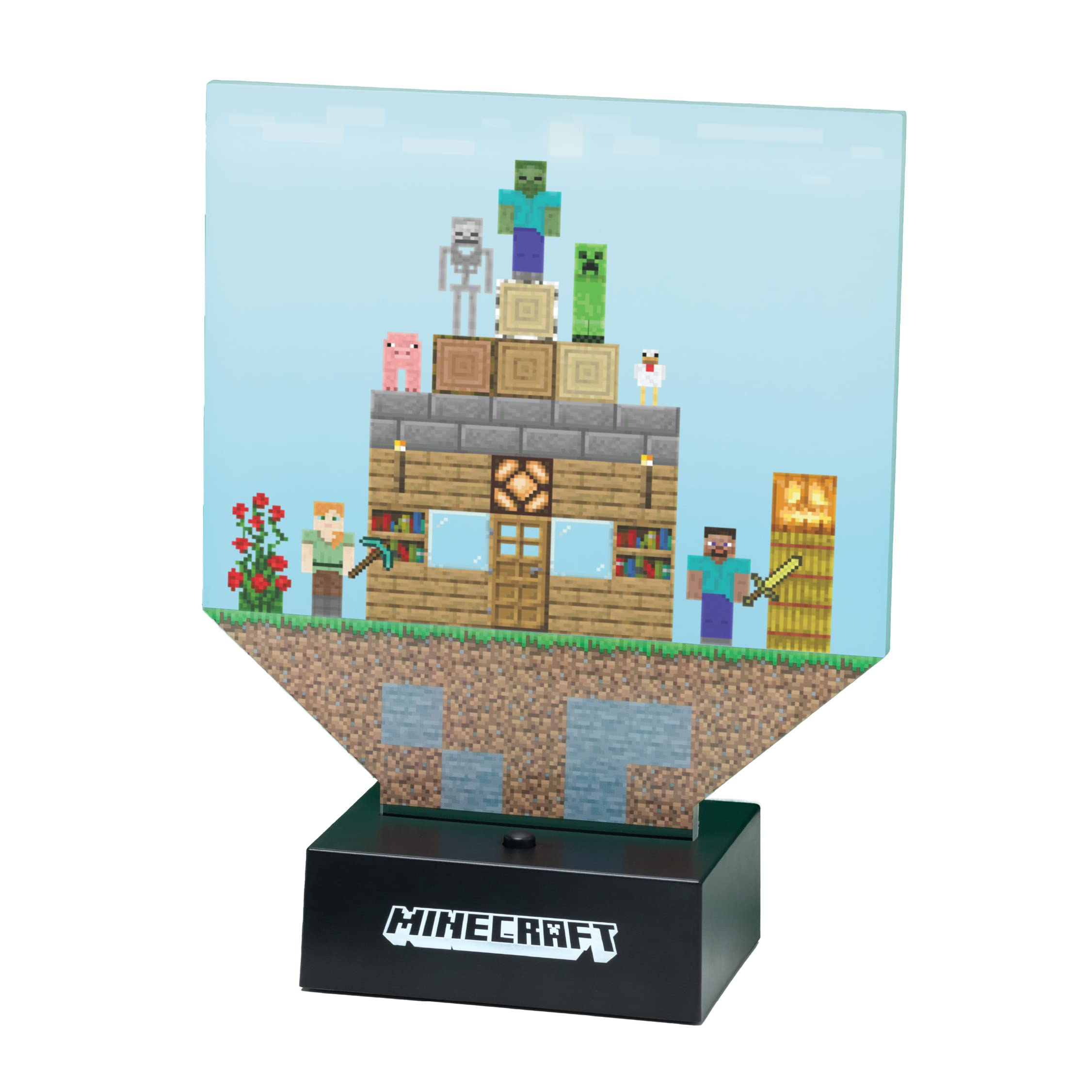 Minecraft Build a Level Light - Customizable Desk Lamp with 140+ Stickers for Kids & Gamers - Perfect for Bedroom, Gaming Room & Study Desk Decor