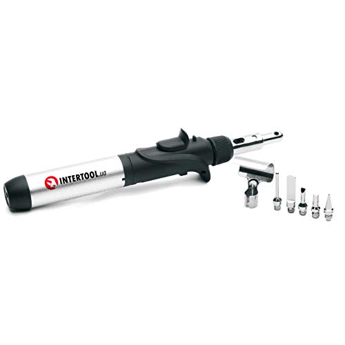 INTERTOOL GB-0006 Portable Gas Soldering Iron Kit with Carrying Case - Perfect for Electronics Repair, DIY Projects, and On-the-Go Soldering Needs