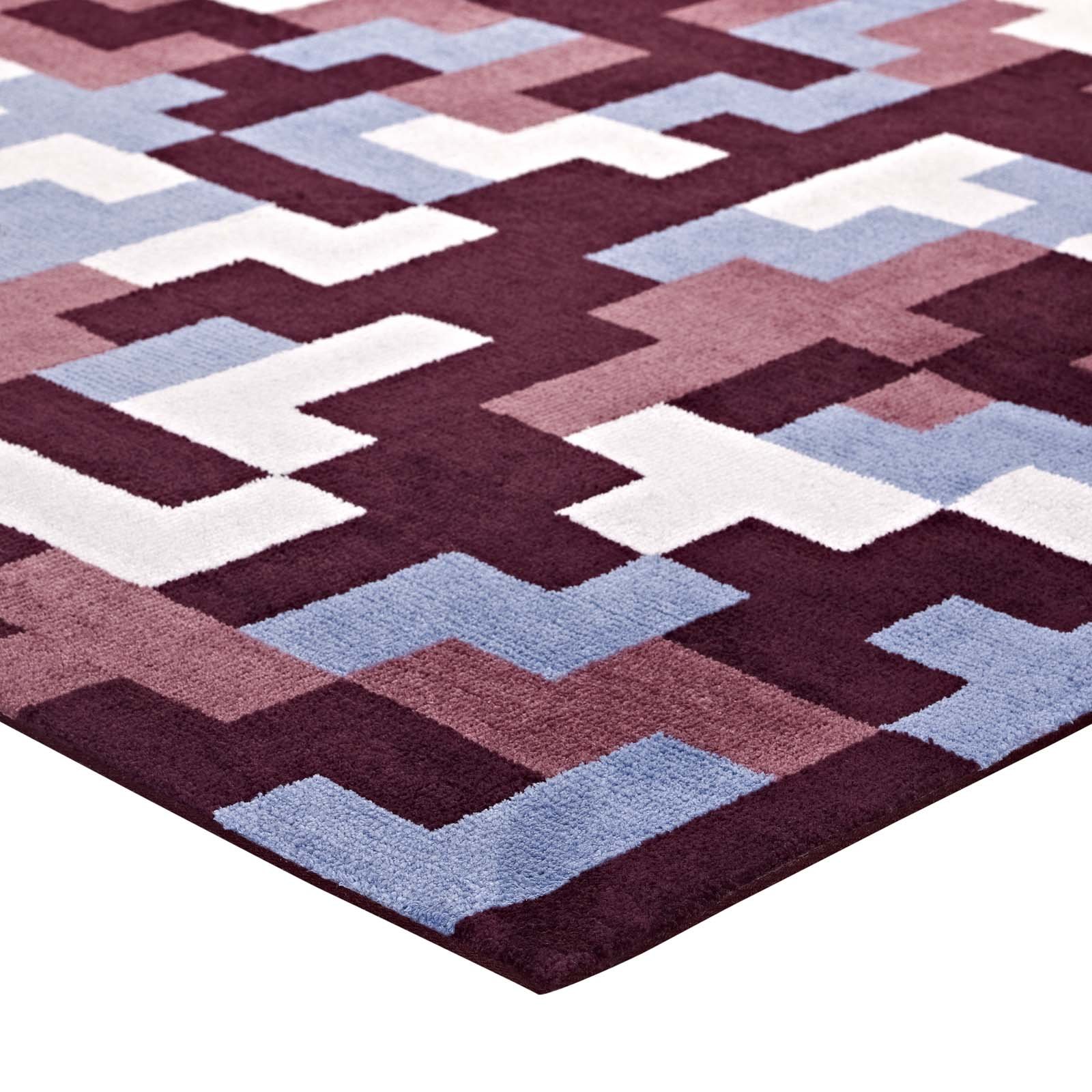 Modern Contemporary Urban Design Living Room Area Rug - Non-Slip Floor Carpet Runner for Lounge, Bedroom & Hallway - Soft Fabric with Multi Red Patterns - Perfect for Home Decor, Office & Dorm