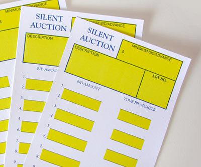 Silent Auction Bid Cards - 5.5