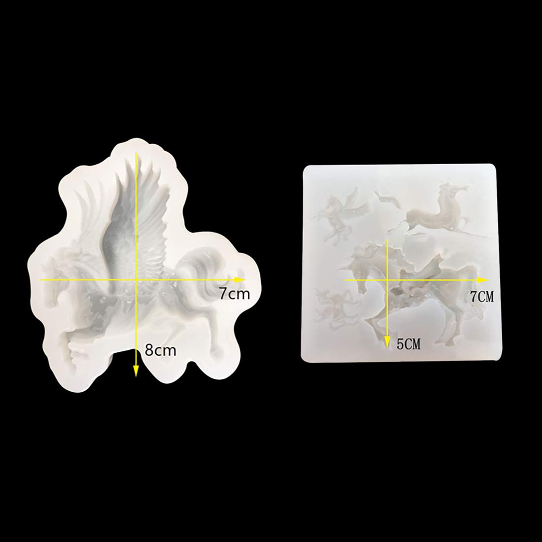 FineInno 2-Piece Unicorn & Pegasus Silicone Resin Molds for DIY Jewelry Making, Epoxy Casting, Handmade Crafts - Perfect for Resin Art, Keychains, Pendants & Home Decor