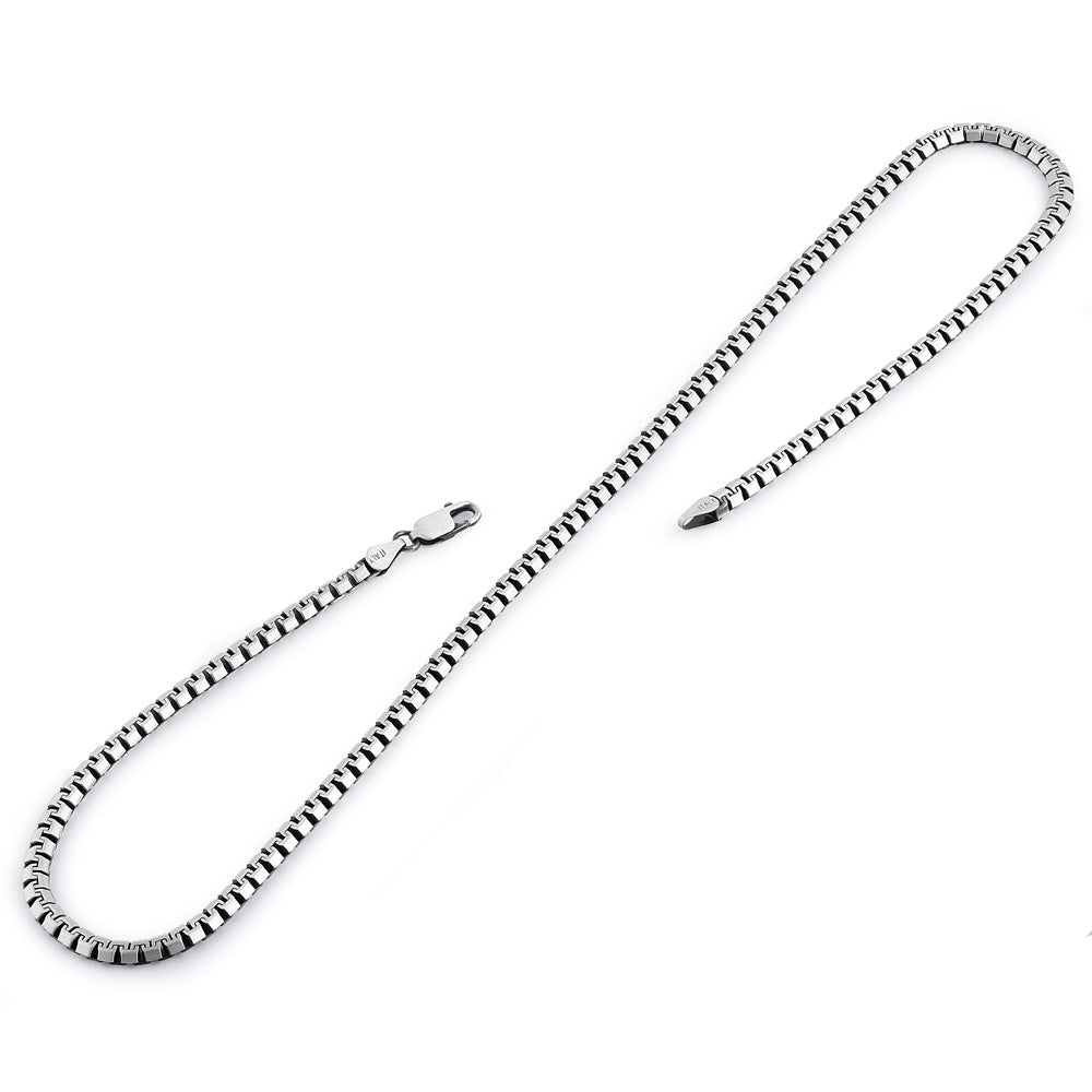 8mm Gun Metal Zipper Box Chain Bracelet for Men & Women - Stylish 3.0mm Width Unisex Jewelry for Casual Wear, Parties & Gifts