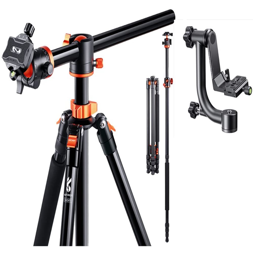 Professional 94 Inch Camera Tripod with Gimbal Head - Heavy Duty Aluminum Tripod Stand for DSLR, Mirrorless Cameras - Perfect for Photography, Videography, Travel & Outdoor Shooting