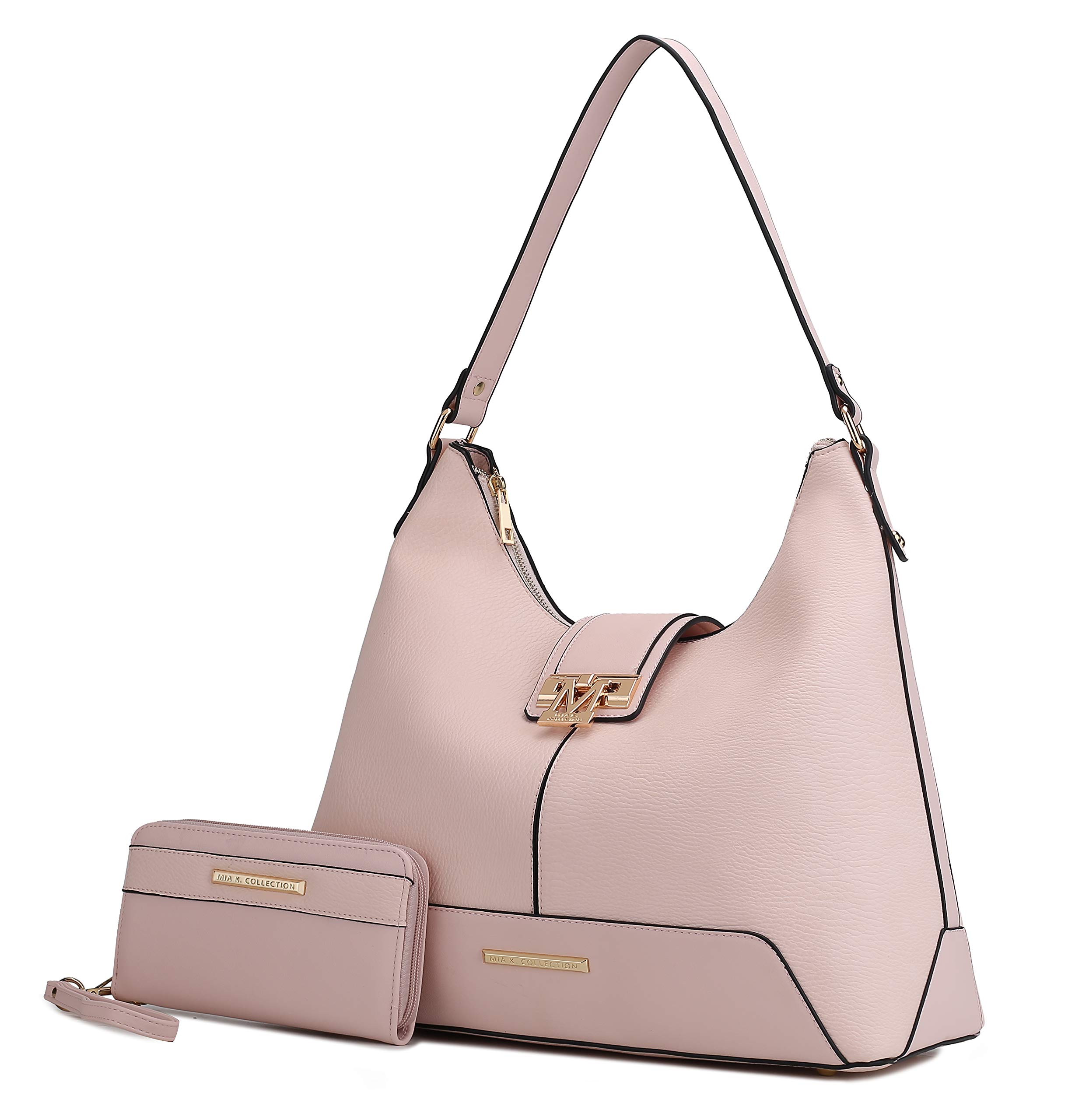 MKF Women's Hobo Bag & Wristlet Wallet Set - PU Leather Designer Handbag Purse with Shoulder Strap - Fashionable Ladies Pocketbook for Work, Travel and Daily Use
