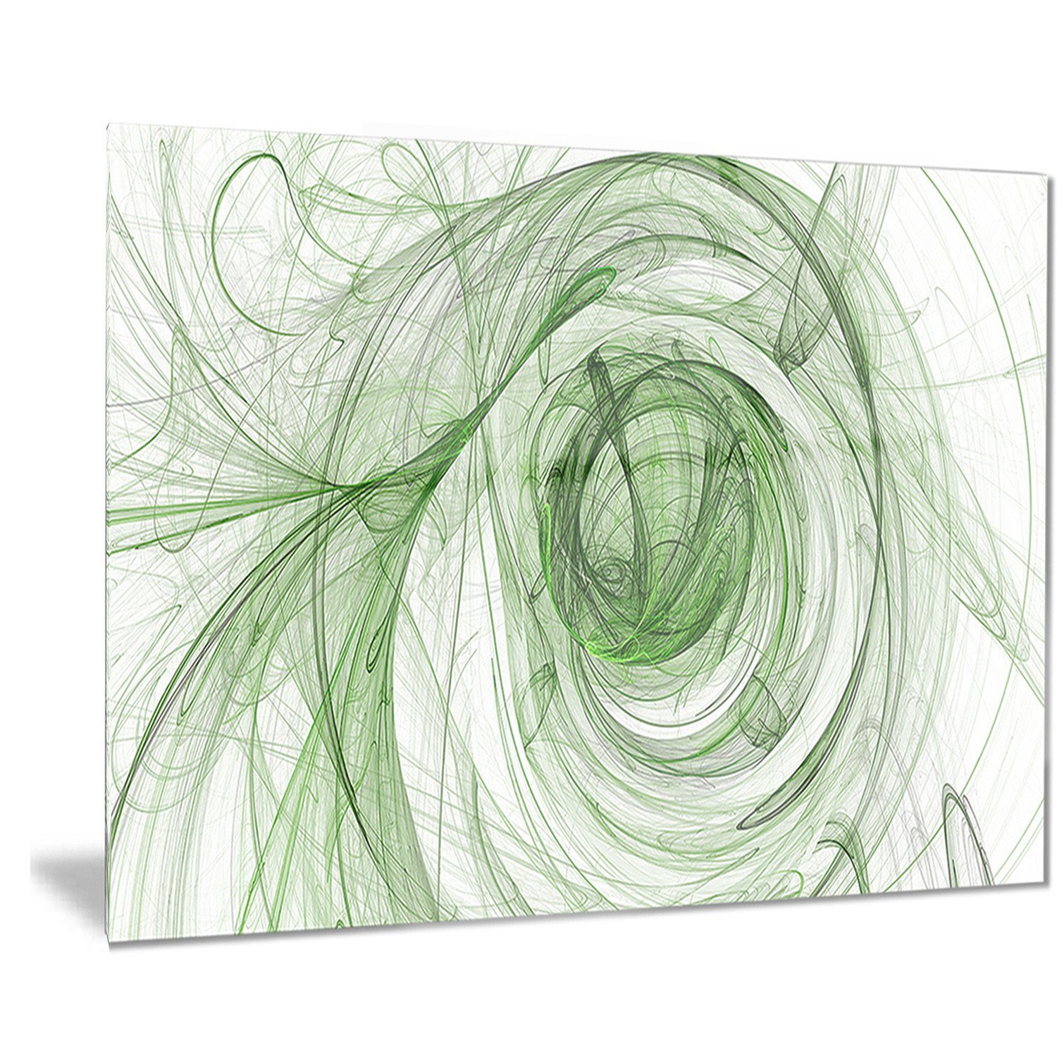 Designart Green Spiral Abstract Yarn Ball Digital Art Metal Wall Decor - 40x30 Inches (30''H x 40''W x 1''D) - Modern Home & Office Decoration for Living Room, Bedroom, or Gallery Display