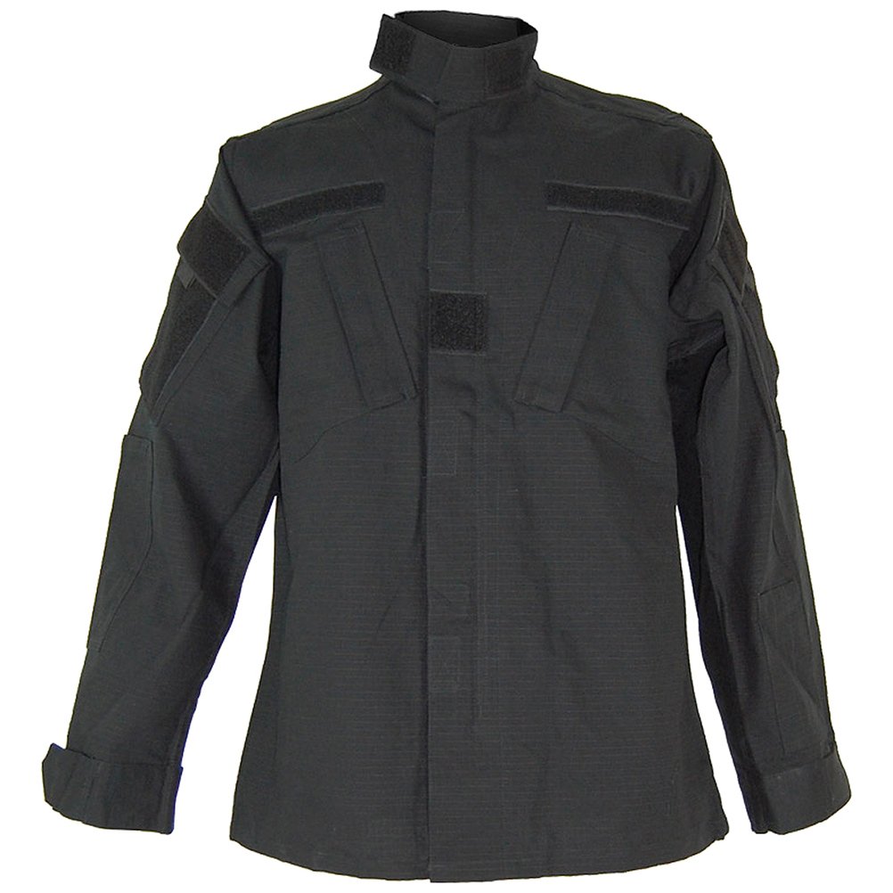 Teesar ACU Ripstop Combat Shirt - Tactical Military Uniform Top for Outdoor Airsoft & Hunting - Black
