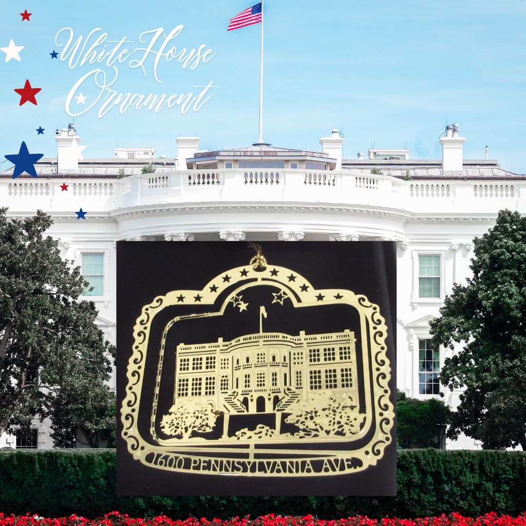 White House Brass Christmas Ornament - Elegant Holiday Souvenir Gift for Collectors & Decorations - Perfect for Tree Decor, Home Display & Festive Gifting