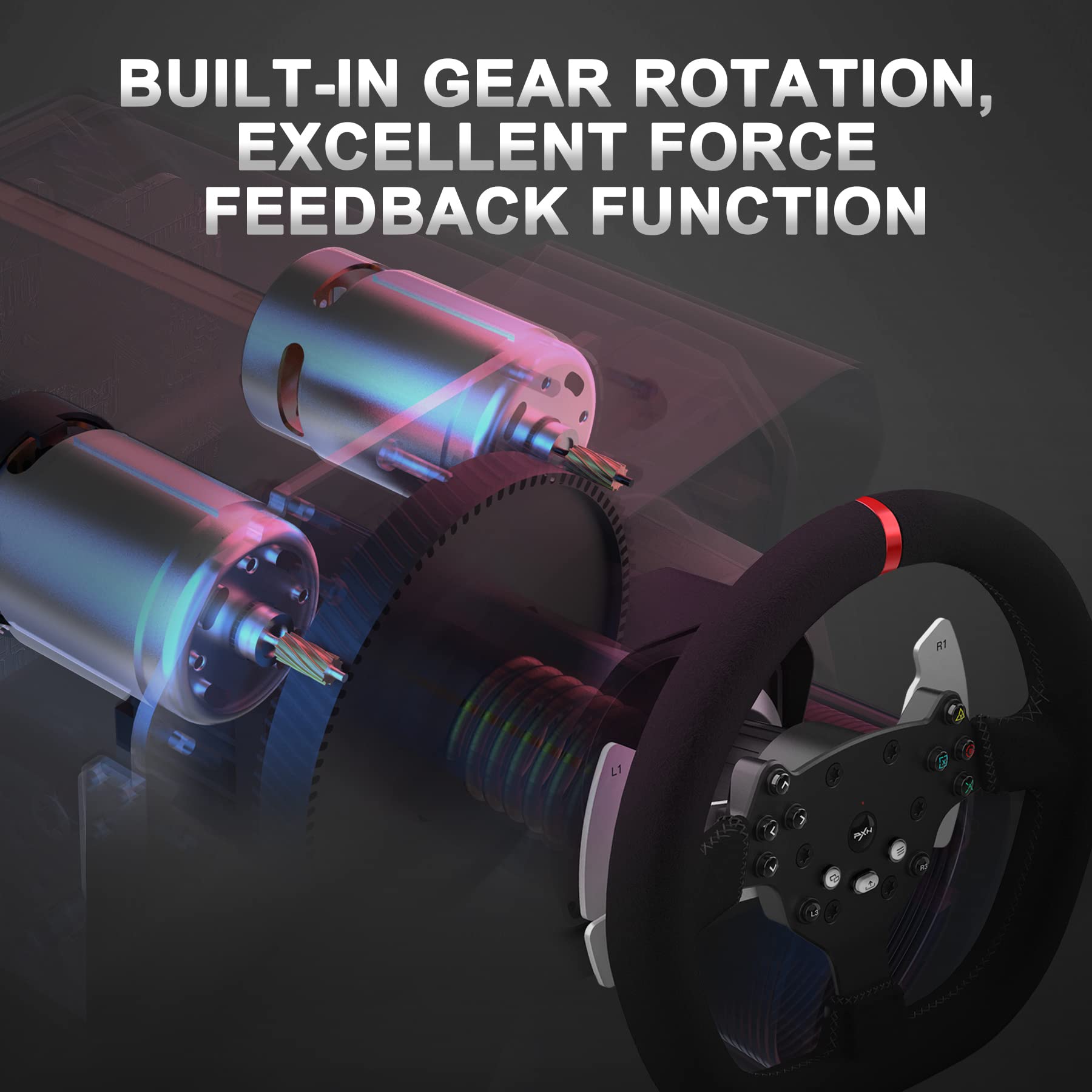PXN V10 Force Feedback Racing Wheel - 270°/900° Adjustable Rotation with Pedals & Gear Shifter - Compatible with PC, PS4, Xbox Series X|S & Xbox One - Perfect for Sim Racing, Drifting & Gaming Enthusiasts