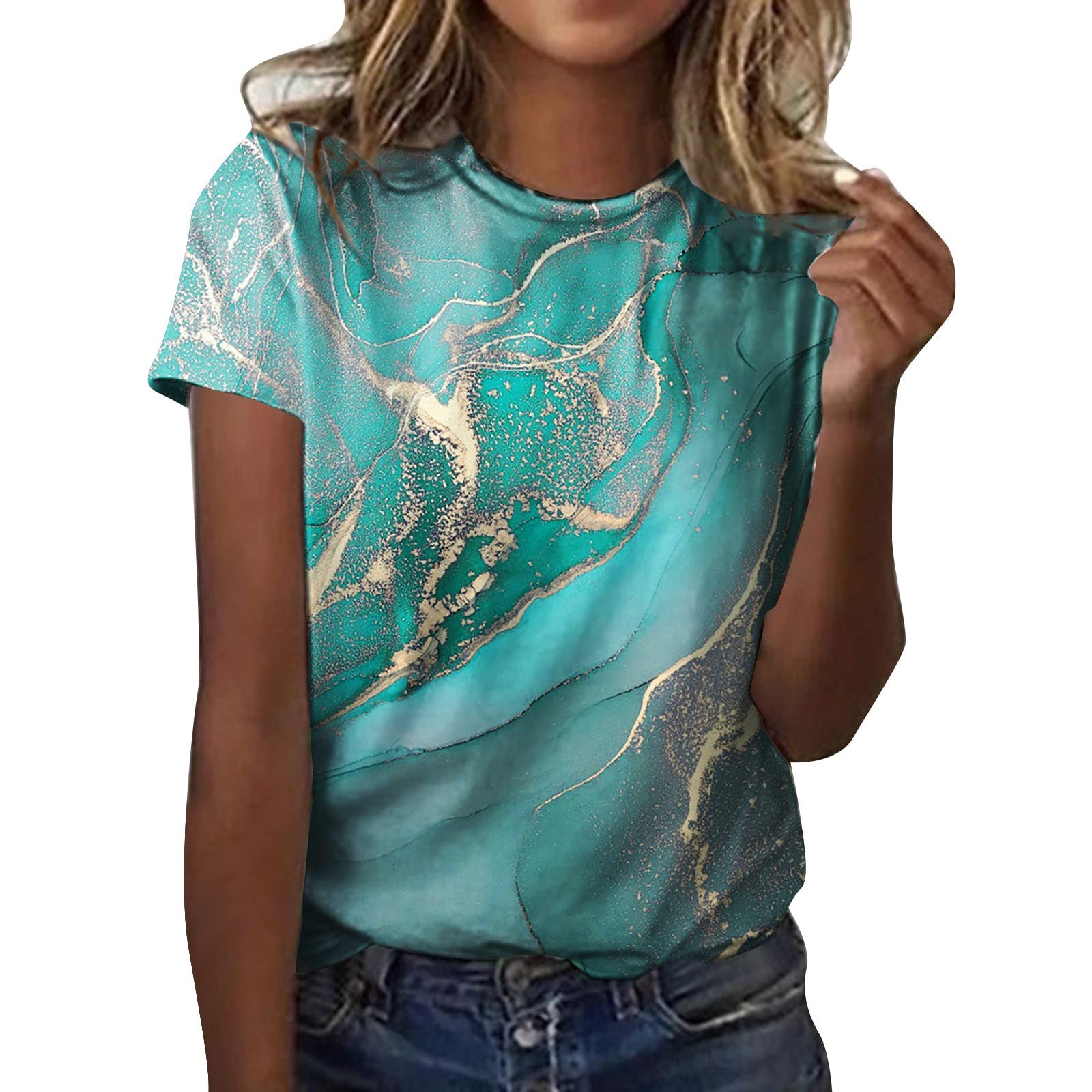 Stylish Plus Size Summer Tops for Women - Floral Print O-Neck Short Sleeve T-Shirts & Long Sleeve Workout Tees Pack | Casual Wear, Gym, Office & Outdoor Activities