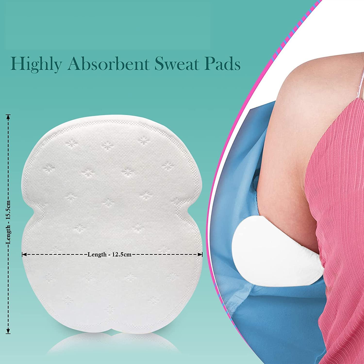 EAGEAN Disposable Underarm Sweat Pads for Women & Men - Invisible & Comfortable Armpit Sweat Protection (50 Count) - Perfect for Workouts, Business Meetings & Daily Wear