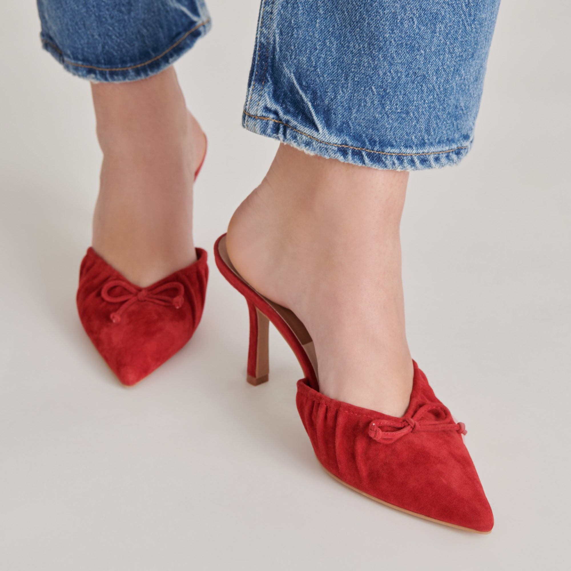 KAIRI Women's High Heels - Crimson Suede Pumps for Party, Wedding & Evening Wear - Stylish Dress Shoes for Women