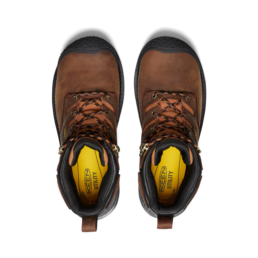 Men's Camden 6 Waterproof Work Boot with Carbon Toe - Leather Brown/Black - Durable Safety Shoes for Construction, Hiking & Outdoor Work