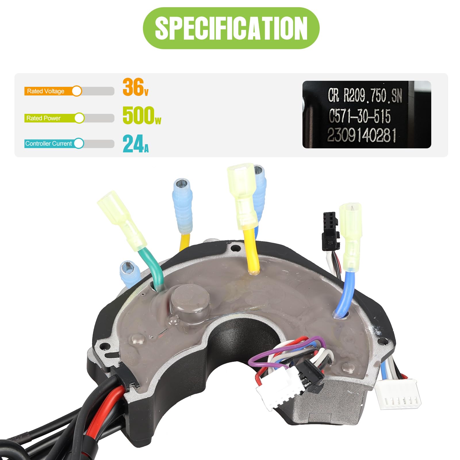 BAFANG 36V 500W 18A BBSHD BBS03B Mid Drive Motor Controller - Replacement Electric Bike Controller for Bafang BBSHD/BBS02/BBS03 Drive Kits - Perfect for E-Bike Upgrades, Commuting & Off-Road Cycling