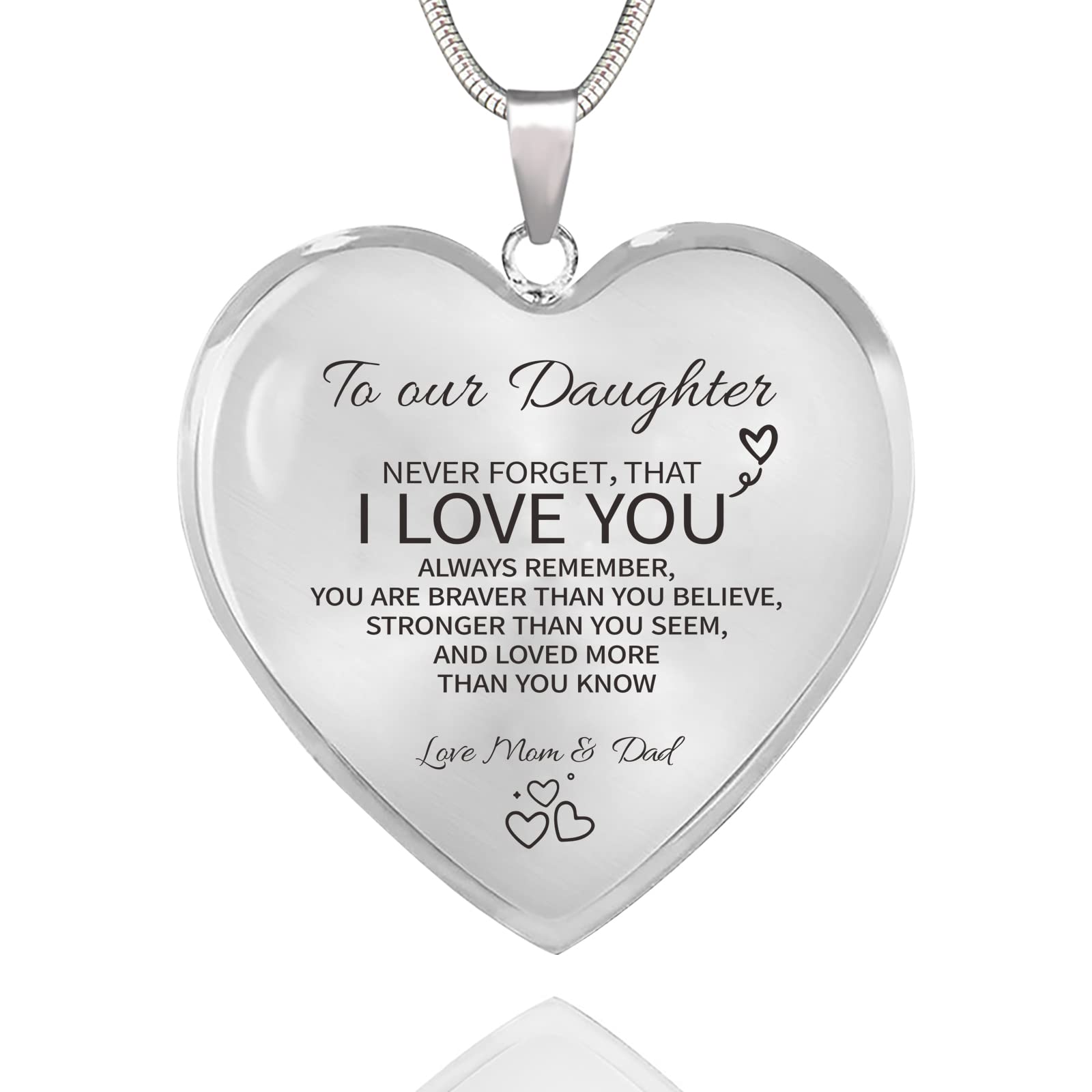 TAGOMEI Heart Necklace for Women - Inspirational Daughter Gift from Mom & Dad, Valentine's Day, Christmas & Birthday Present - Perfect for Graduation, Mother's Day & Special Occasions