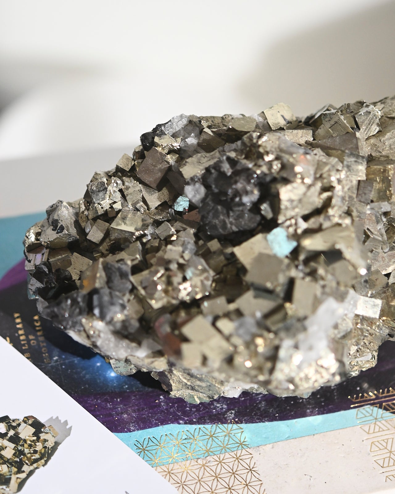 Natural Cubic Pyrite and Quartz Crystal Cluster - 7.5lbs Raw Mineral Specimen for Home Decor, Meditation, and Energy Healing | Perfect for Crystal Collectors, Feng Shui, and Spiritual Practices