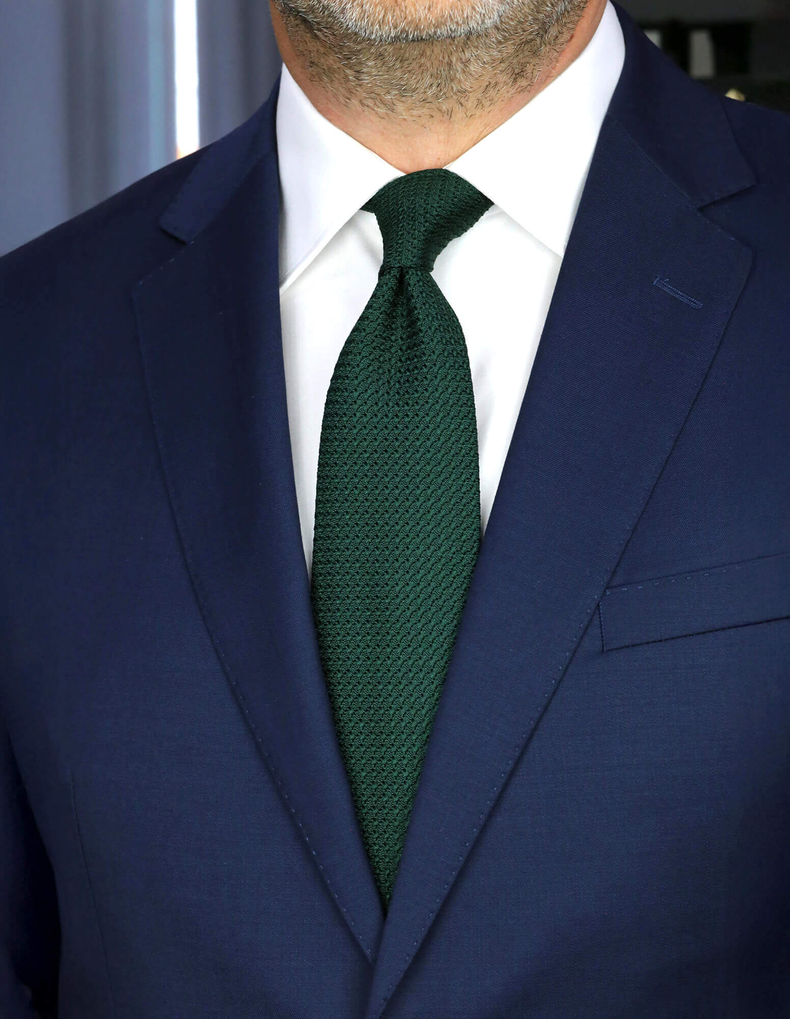 DÉCLIC Grenadine Weave Tie for Men - Premium Silk Green Necktie - Perfect for Business, Weddings & Formal Occasions