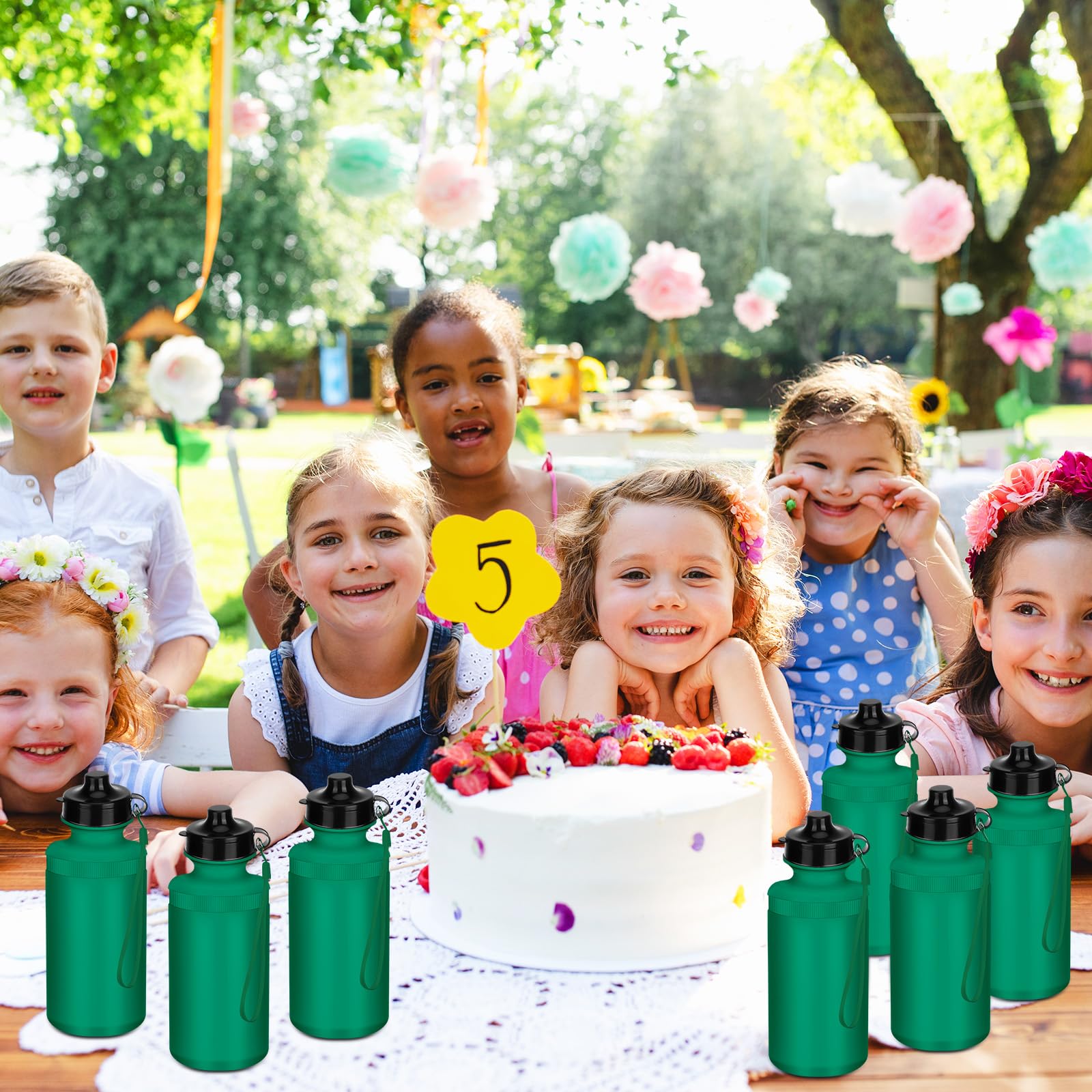 72 Pcs 20 oz Reusable Sports Water Bottles Bulk with Nylon Strap - Squeeze Plastic Bottles for School, Football, Parties & Gifts - Easy Open Top Caps & DIY Blank Cups for Hydration On The Go