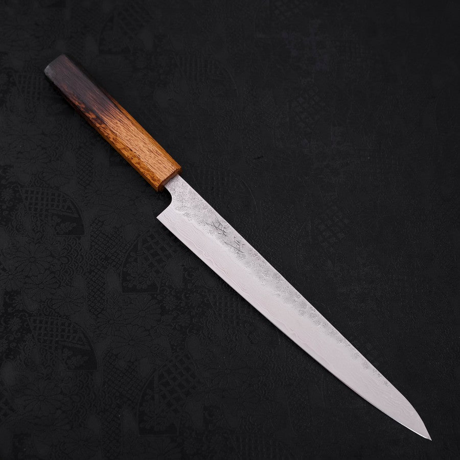 Premium AUS 10 Steel Sujihiki Knife 240mm - Nashiji Damascus Pattern with Yaki Urushi Handle - Japanese Sashimi & Sushi Chef's Knife for Precision Slicing - Perfect for Home Cooks & Professional Chefs