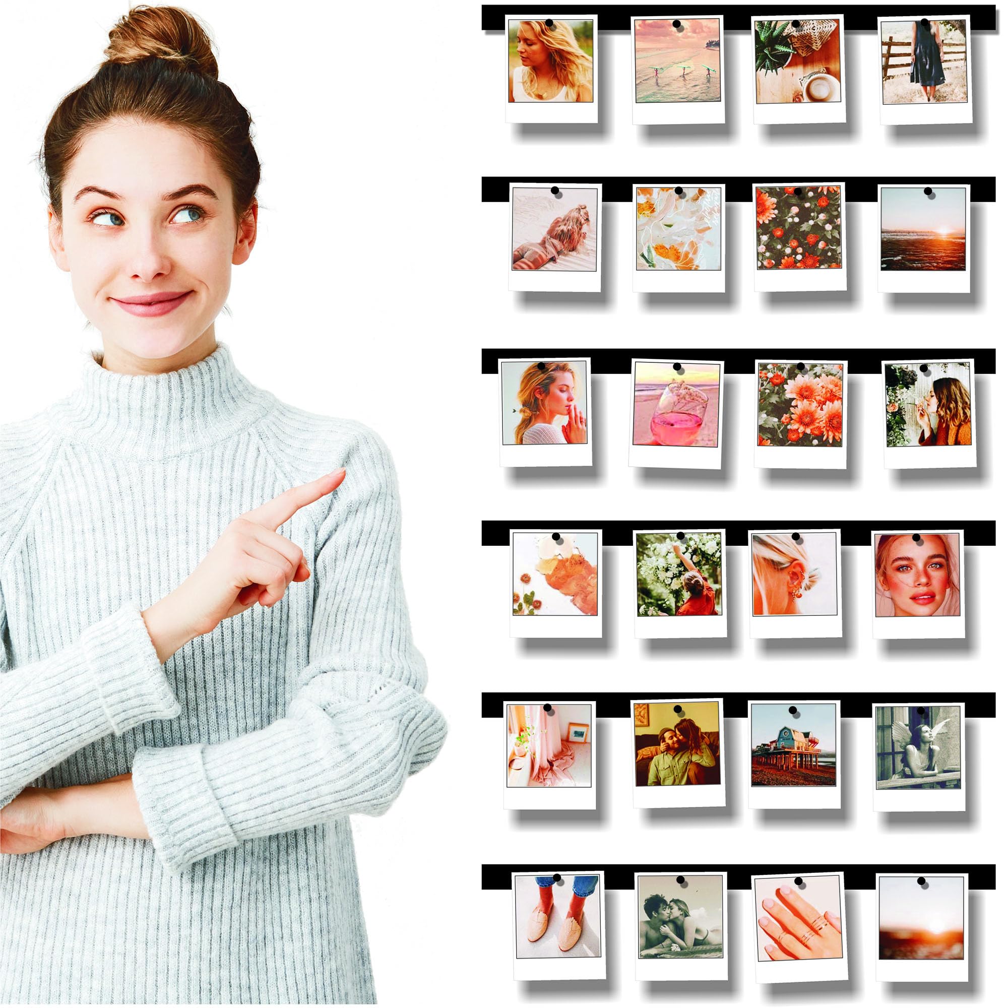 Magnetic Photo Frames - 6 Pack Wall Hanging Display for Home Decor