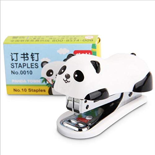 12-Piece Mini Panda Stapler Set with 1000 Staples - Cute Office & School Stationery for Paper Binding, Organizing Documents - Perfect for Home, Office, Classroom & Craft Projects (G143)