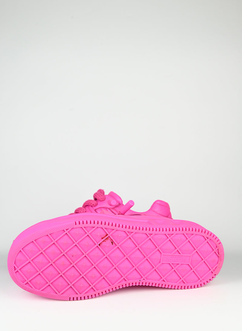Valentino One Stud XL Fuchsia Sneakers - Women's Size 40 | Luxury Designer Fashion Shoes for Casual Wear & Street Style