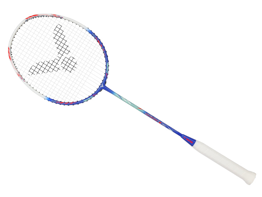 Victor Thruster K 7U Unstrung Badminton Racket - Lightweight Carbon Fiber Badminton Racquet for Professional Players [Glazed Blue] TK 7U F - Perfect for Tournaments & Training Sessions