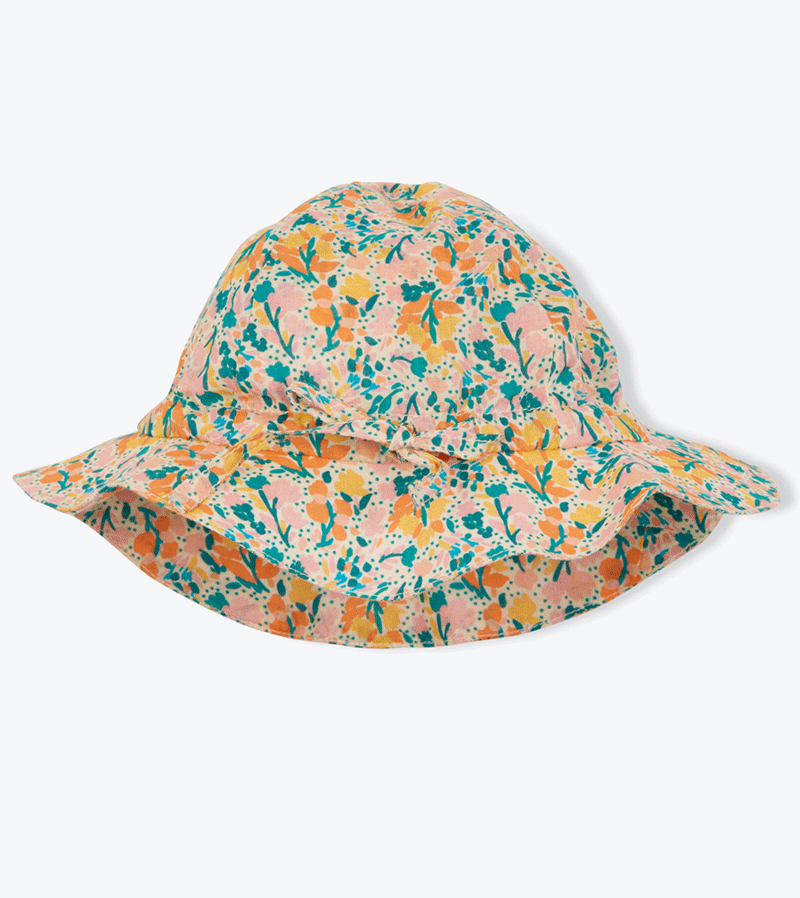 Fleurentine Flower Sun Hat by Arsene et les Pipelettes - UV Protection Wide Brim Beach Hat for Women, Summer Outdoor Garden Party & Vacation Accessory