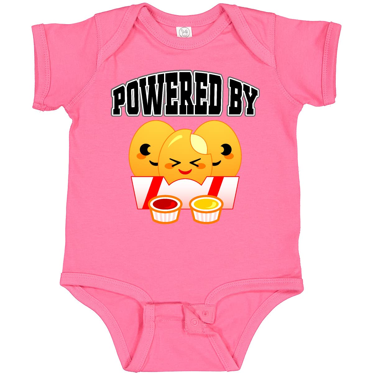 Inktastic Powered by Chicken Nuggets Baby Bodysuit - Cute & Comfortable Infant Onesie for Boys & Girls - Perfect for Playtime, Daycare & Family Photos