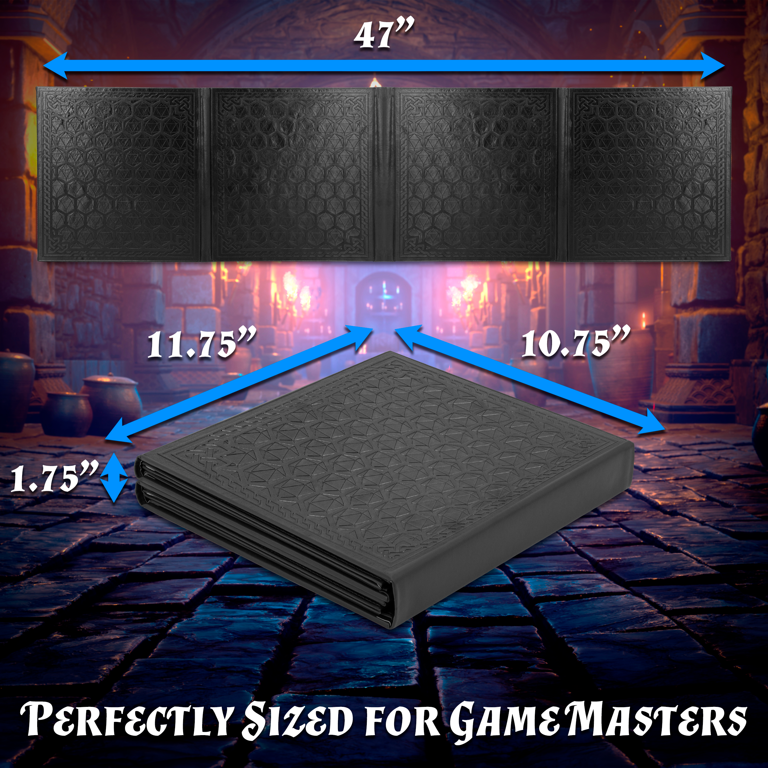 Premium 8-Panel DM Screen for Dungeon Masters | Durable Folding Game Master Screen for TTRPGs (D&D, Pathfinder) | Black/Brown/Green Options | Perfect for RPG Campaigns & Tabletop Gaming Sessions