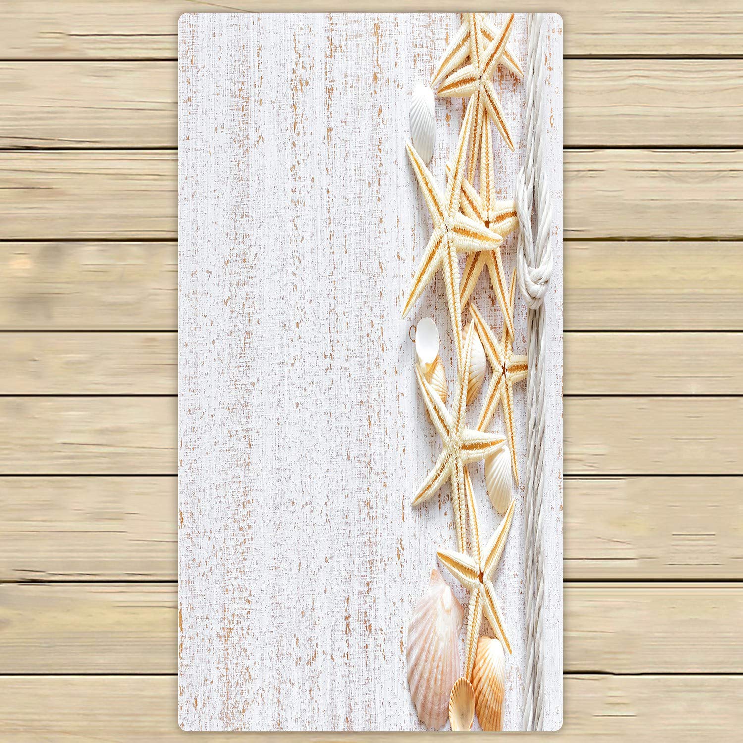 Premium Sea Shells Beach Bath Towels - Soft, Absorbent 30x56 Inch Shower Towel for Home, Spa, Pool & Outdoor Travel - Perfect for Beach, Vacation & Bathroom Decor