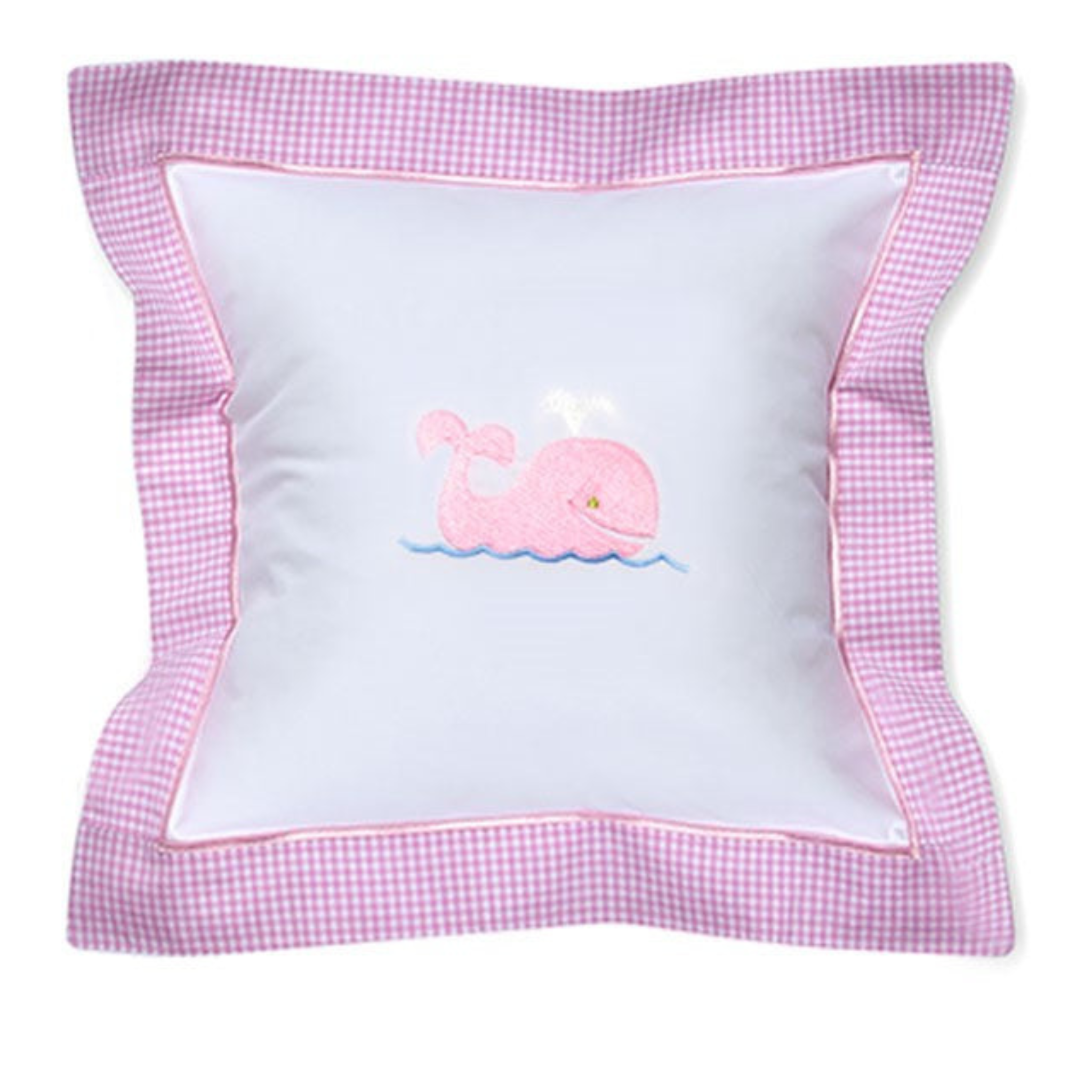 Whale Pink Baby Pillow Cover - Soft & Breathable Cotton Pillowcase for Newborns & Toddlers - Nursery Decor, Crib Bedding, Baby Shower Gift