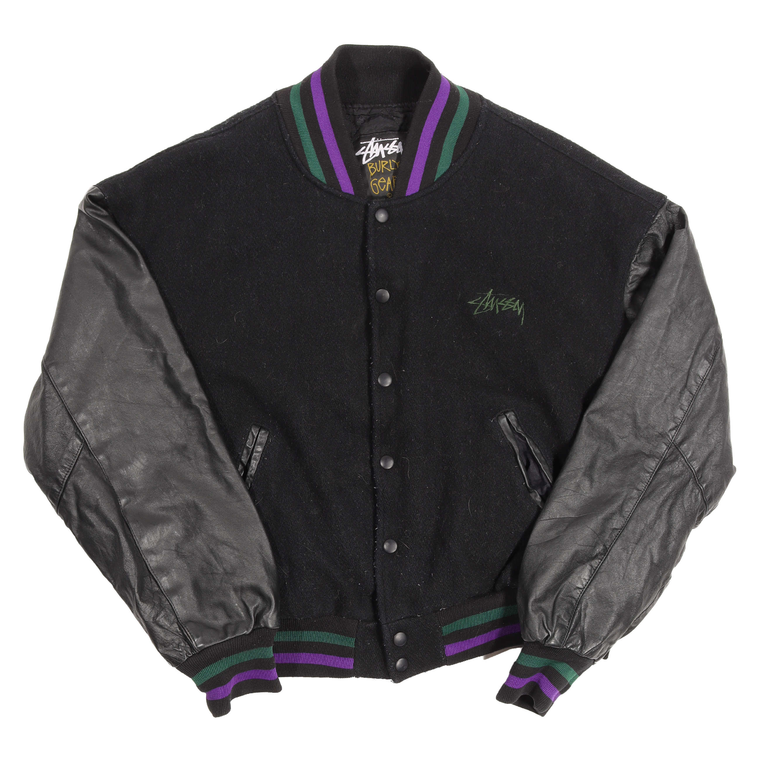 Vintage 1990s Stussy Varsity Jacket - Retro Streetwear Fashion for Men & Women - Perfect for Hip-Hop Style, 90s Nostalgia and Urban Outfits