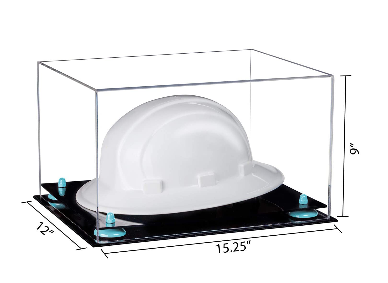 Clear Acrylic Large Helmet Display Case - Durable Hard Hat Showcase for Collectibles & Safety Gear - Perfect for Sports Memorabilia, Construction Equipment & Industrial Decor