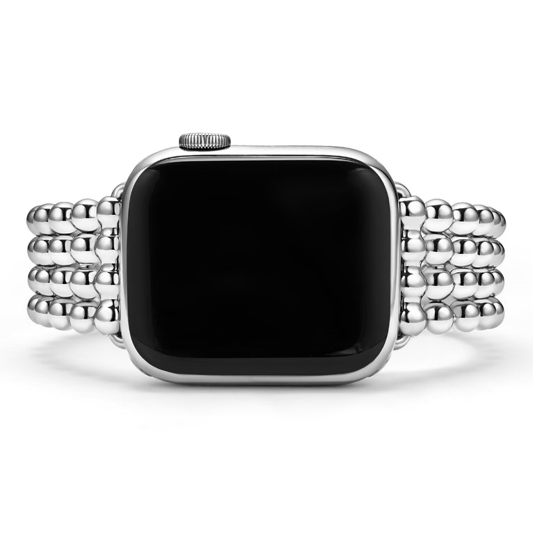 Stainless Steel Infinite Caviar Beaded Watch Bracelet - 42mm & 49mm Adjustable Sizes | Elegant Jewelry for Women, Perfect for Parties, Weddings & Daily Wear