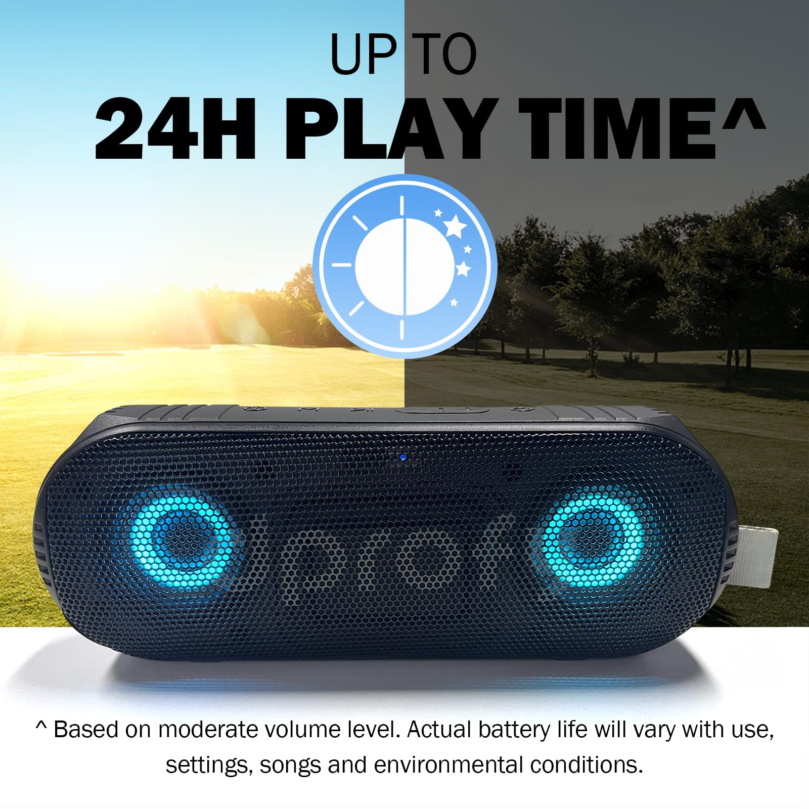Dprofy Magnetic Bluetooth Golf Speaker - Wireless Waterproof Portable Speaker with Stereo Sound & Rich Bass, Perfect for Golf Accessories & Gifts (with LED Light) | Ideal for Golf Courses, Outdoor Activities & Travel